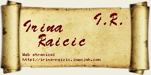 Irina Raičić vizit kartica